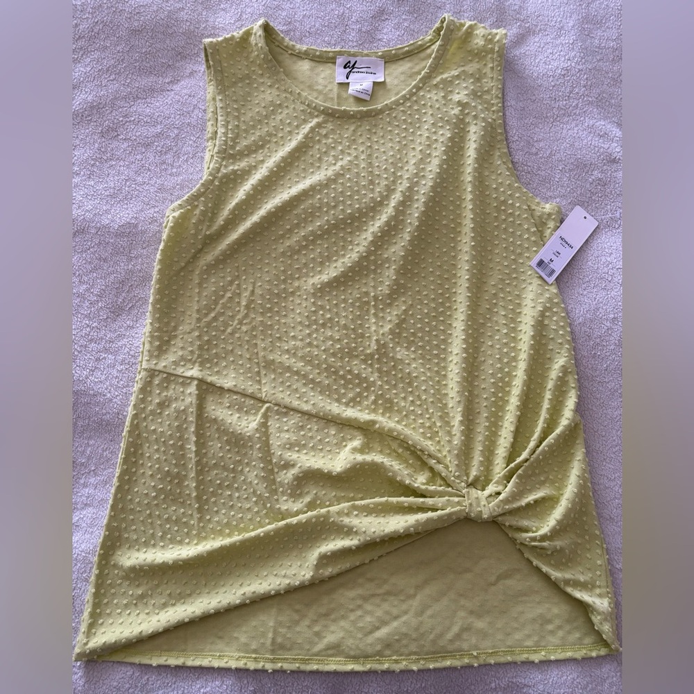 Andrea Jovine Sleeveless Textured Knot Front Top - Lime Women’s Medium NWT